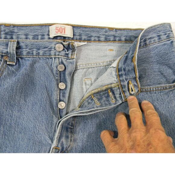 Levi's 501 jeans Men's 38 x 30 Regular Fit Straight blue denim pants button fly - Picture 6 of 12